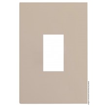 Placa 1 Módulo Vertical com Suporte 4x2 - RECTA Areia Satin Fosco